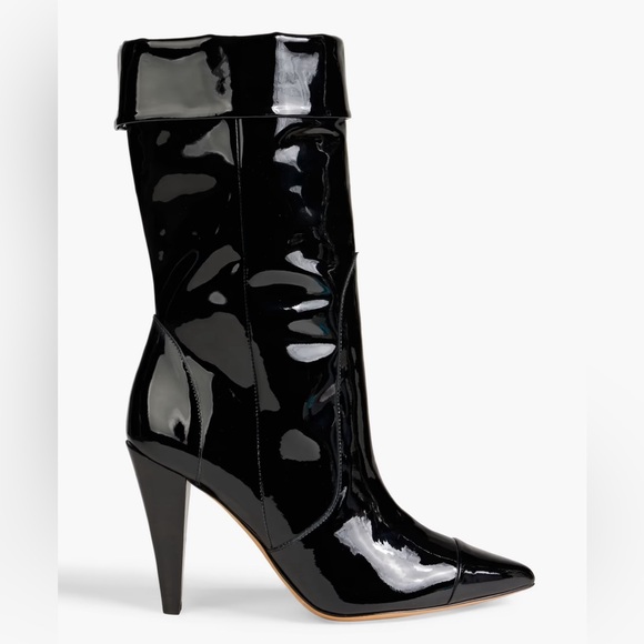 Iro Ully patent leather mid calf boots size 37 (7) - Picture 2 of 5